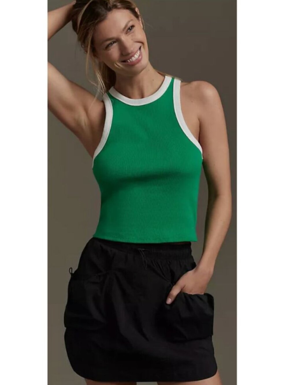 Anthropologie Maeve Green Tennis Top